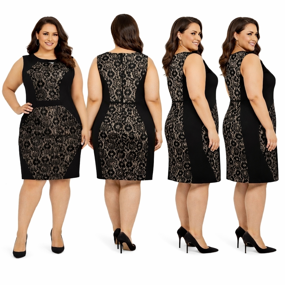 Coldwater Creek Formal Black Lace Midi Dress